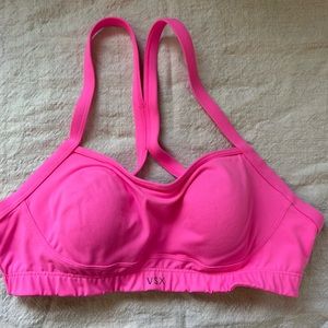 Pink colored “VSX Sexy Sport” bra, w/underwire & slight padding in AMAZING shape